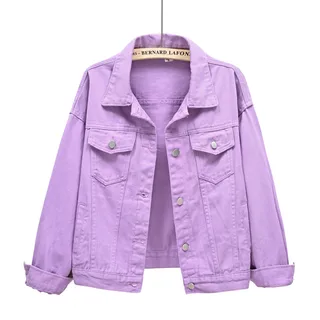 Women Jackets New Spring Outwear Denim Coat - Purple