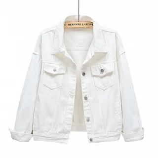 Women Jackets New Spring Outwear Denim Coat - White