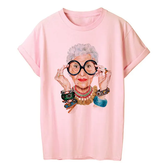 Woman Head Print Short Sleeve Round Neck Short Sleeve T shirt 2 Style - Shop at LoveMi
