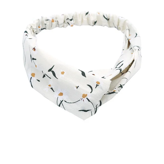 Elastic Cross Hairband Ladies Headband Hair Band Yoga Sports Headband Daisy Beige - Shop at LoveMi