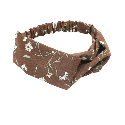Elastic Cross Hairband Ladies Headband Hair Band Yoga Sports Headband Daisy Coffee - Shop at LoveMi