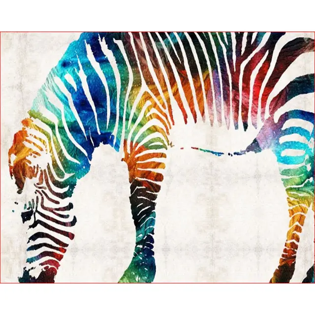Digital Animal Oil Painting Adult Zebra Diy Kit Color Painting Artwork - Shop at LoveMi