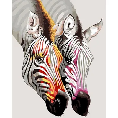 Digital Animal Oil Painting Adult Zebra Diy Kit Color Painting Artwork - Shop at LoveMi