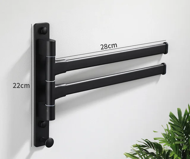 Towel Rack Without Perforation In The Bathroom Black - Shop at LoveMi