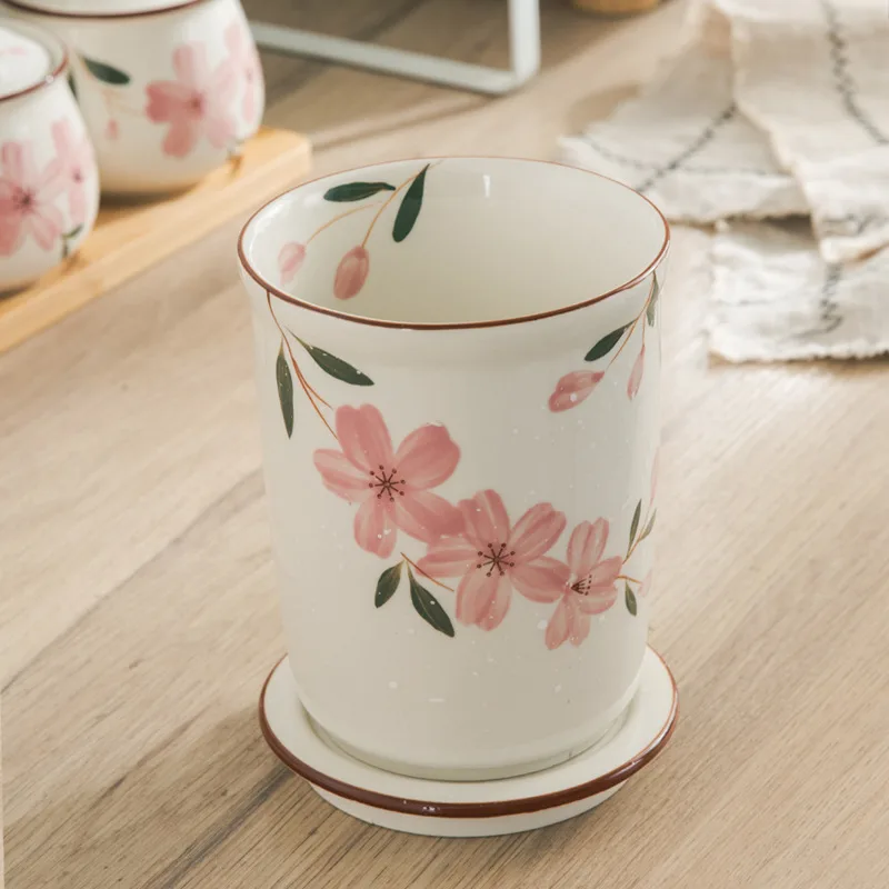 Japanese Style Sakura Chopstick Holder Ceramic - Cherry Blossoms
