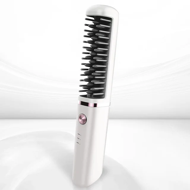 USB Rechargeable Hair Straightener Comb White - Shop at LoveMi