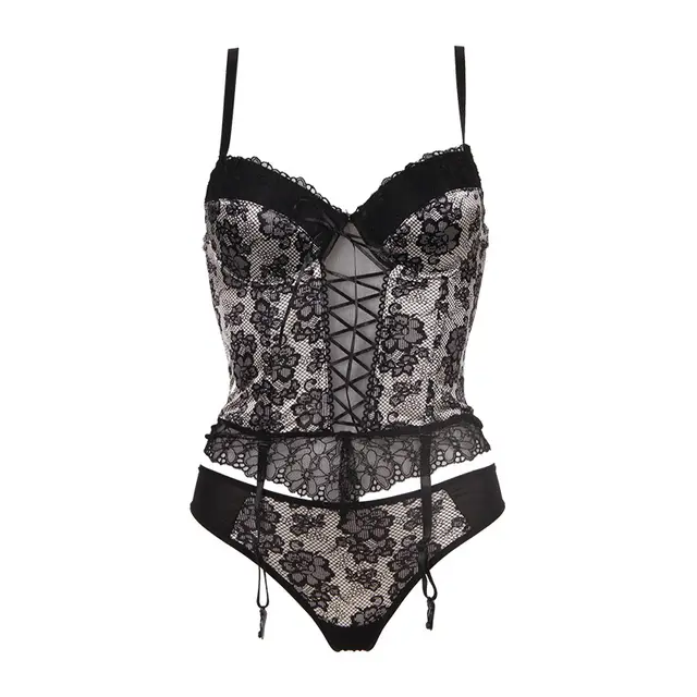 Garter Lace Retro Sexy Lingerie Black - Shop at LoveMi