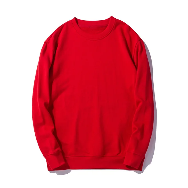 Men's And Women's New Sweater Women's Tops Solid Color Round Neck Blank Sweater Red - Shop at LoveMi