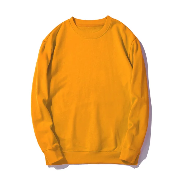 Men's And Women's New Sweater Women's Tops Solid Color Round Neck Blank Sweater Yellow - Shop at LoveMi