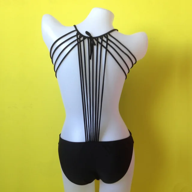 Sexy Lace Back Triangle Women's Swimsuit Multicolor Swimwear Available Black - Shop at LoveMi