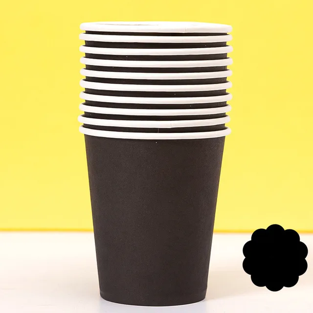 Colored Paper Plates Handmade Eco friendly Paper Plates Paper Cups Black - Shop at LoveMi