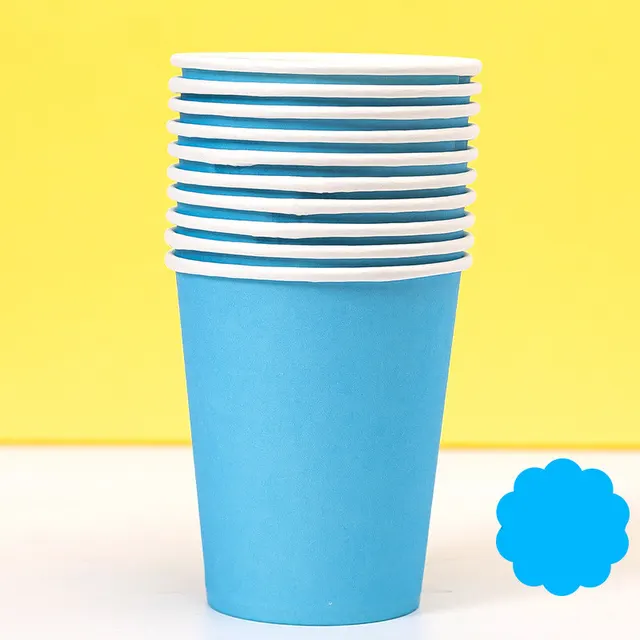 Colored Paper Plates Handmade Eco friendly Paper Plates Paper Cups Light Blue - Shop at LoveMi