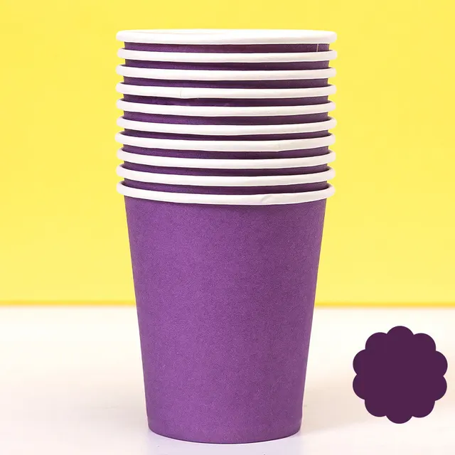 Colored Paper Plates Handmade Eco friendly Paper Plates Paper Cups Purple - Shop at LoveMi