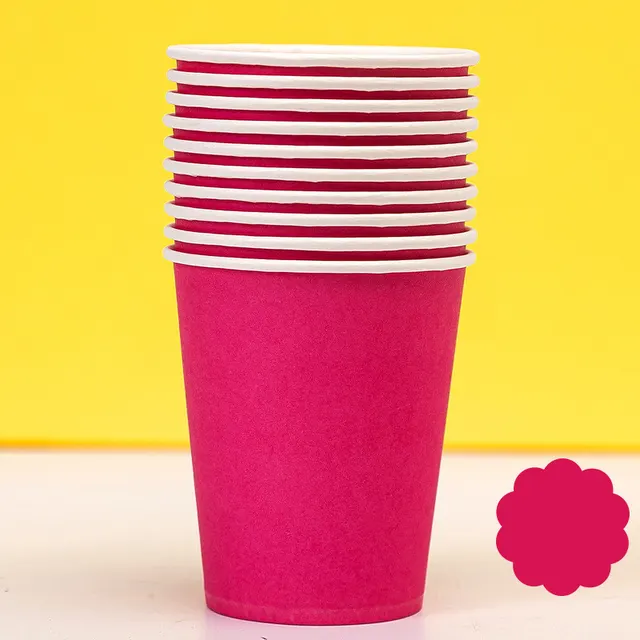 Colored Paper Plates Handmade Eco friendly Paper Plates Paper Cups Rose Red - Shop at LoveMi