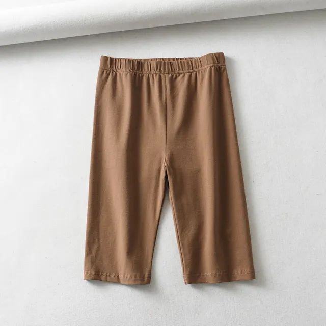 Women's Bottoming Fitness Tight Fitting Stretch Solid Color Single Layer Five Point Pants Coffee - Shop at LoveMi