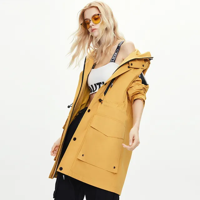 INS Windbreaker Mid length European Style Small Handsome Overalls Yellow - Shop at LoveMi