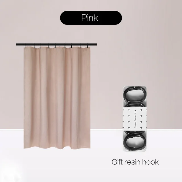 Magnetic Suction Non Perforated Waterproof Bathroom Curtain Pink - Shop at LoveMi