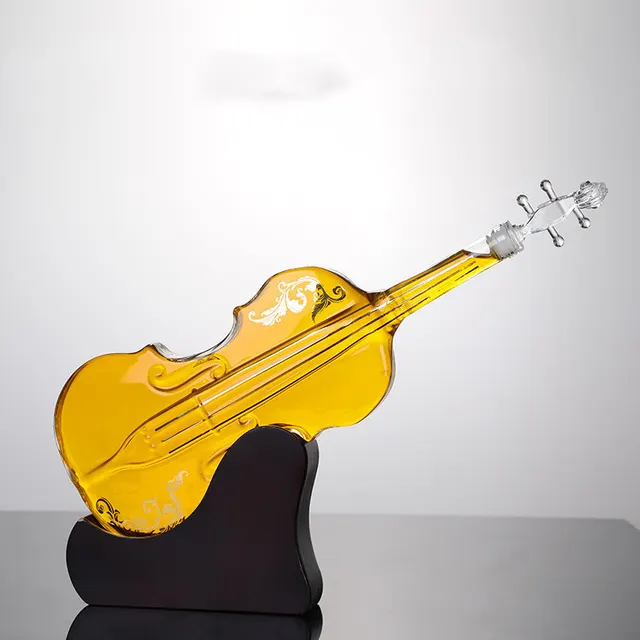 Violin Shape Glass Wine Bottle Customization, Decanter Special shaped Creative Art And Craft Wine Bottle Wine Bottle - Shop at LoveMi