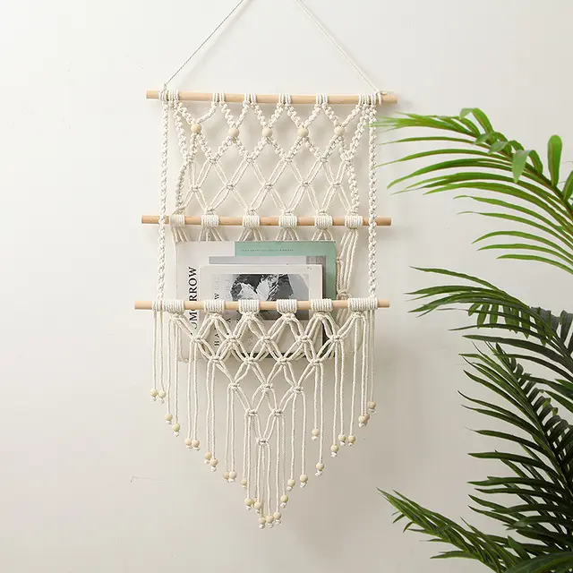 Woven Tapestry Tassel Storage Rack Off White - Shop at LoveMi