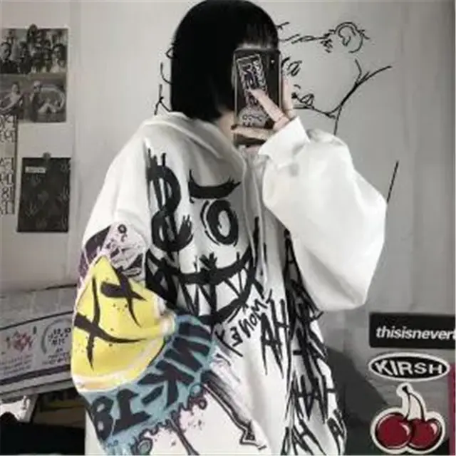 Printed Hooded Sweater Student Korean Style Loose - Shop at LoveMi