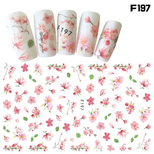 3D Feather Bowknot Maple Leaf Sexy Lace English Letter Cartoon Nail Sticker F197 - Shop at LoveMi