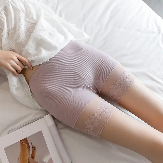 Lace Safety Pants Anti glare XL Non marking Boxer Briefs Red Bean Paste - Shop at LoveMi