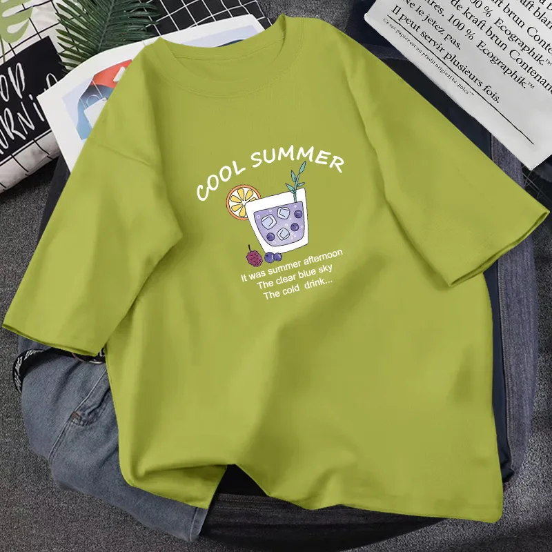 Summer T shirt Women Loose Korean Style Purple Top H - Shop at LoveMi