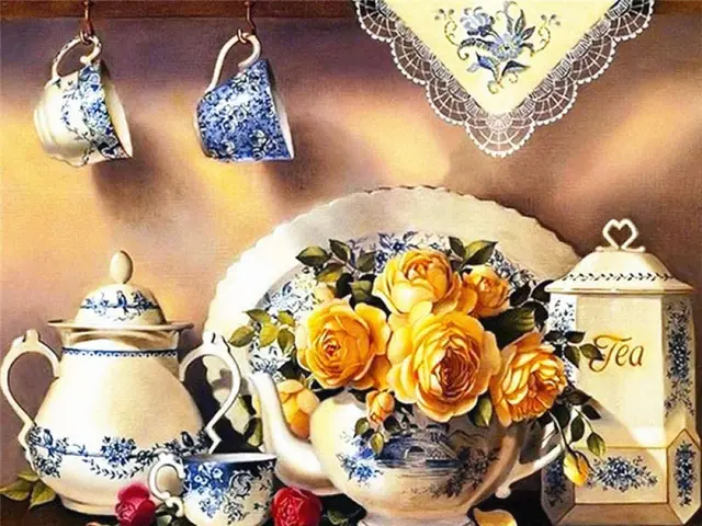 YI Bright Paint With Diamond Embroidery Bottle Vase Flower Diamond Painting Full Square Round Picture Of Rhinestone Decor Round - Shop at LoveMi