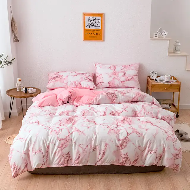 Bed Sheets Set Quilt Duvet Cover Pillow Cases Bedding Pink - Shop at LoveMi