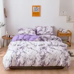 Bed Sheets Set Quilt Duvet Cover Pillow Cases Bedding - Purple