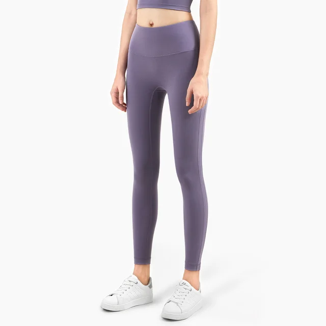 No T line Anti curling High waisted Peach Hip Leggings Amethyst - Shop at LoveMi