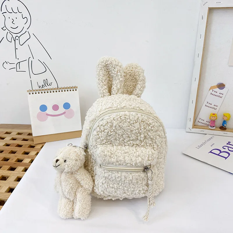 Bunny Ears Backpack, Bear Bag Plush, Super Cute And Cute For Children White - Shop at LoveMi