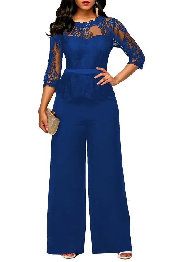 Summer Lace Jumpsuit Women's Clothing Blue - Shop at LoveMi