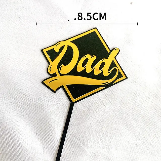 Father's Day Cake Decoration Dad Birthday Decoration Accessories Dad Double Acrylic Insert Letter Baking Decoration - Shop at LoveMi