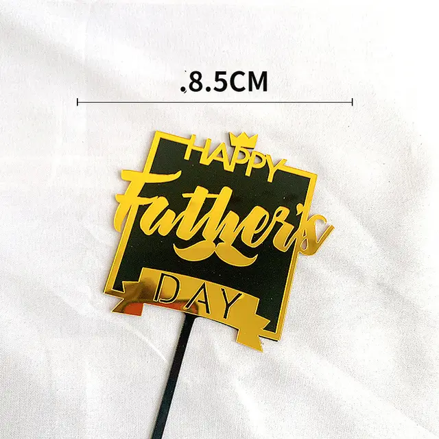 Father's Day Cake Decoration Dad Birthday Decoration Accessories Dad Double Acrylic Insert Letter Baking Decoration H - Shop at LoveMi