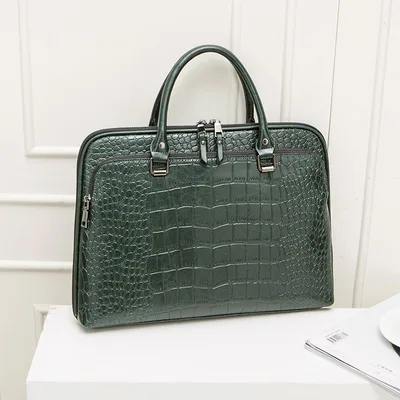 Large Capacity Leather Ladies Briefcase Green - Shop at LoveMi