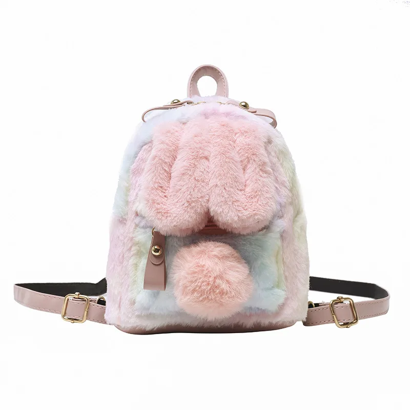 Girl Heart Bunny Ears Backpack Bunny Plush Backpack Pink - Shop at LoveMi