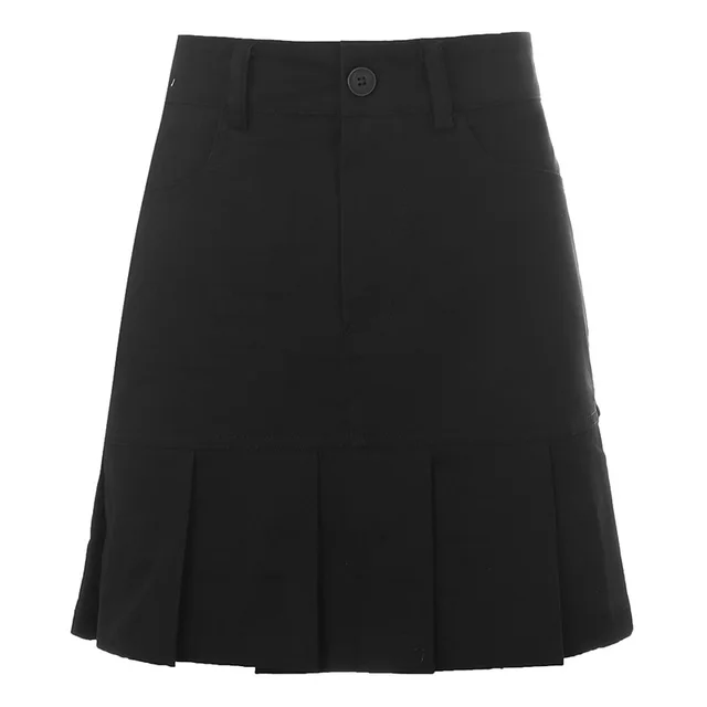 Women's New Sexy Tight Fitting Bag Hip Pocket Pleated Skirt Black - Shop at LoveMi