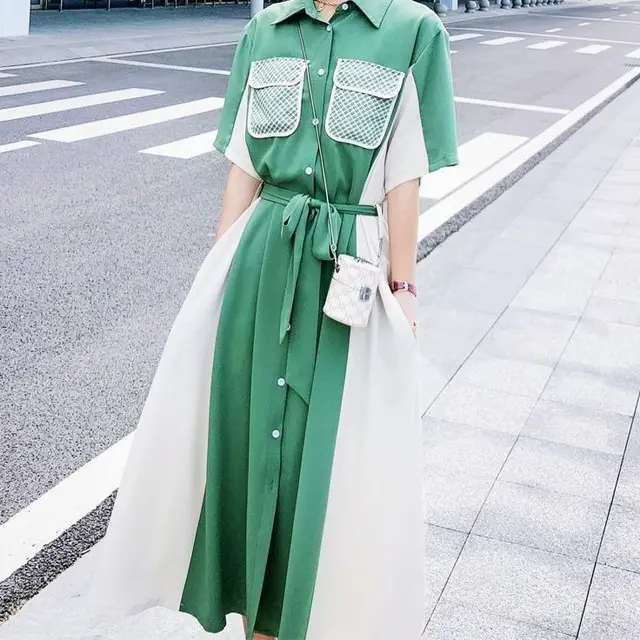 Dress Women''s Summer French Style Long Design Sense Blue - Shop at LoveMi