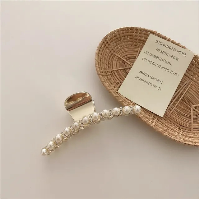 Pearl Hairpin On The Back Of The Head Elegant Temperament Metal Bath Plate Hairpin - Shop at LoveMi