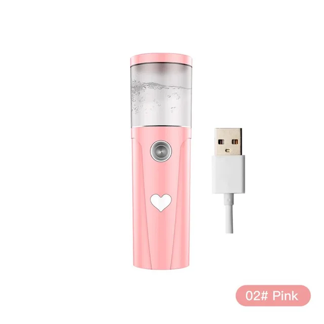 Portable And Portable Small Rechargeable Face Steaming And Moisturizing Instrument Pink - Shop at LoveMi