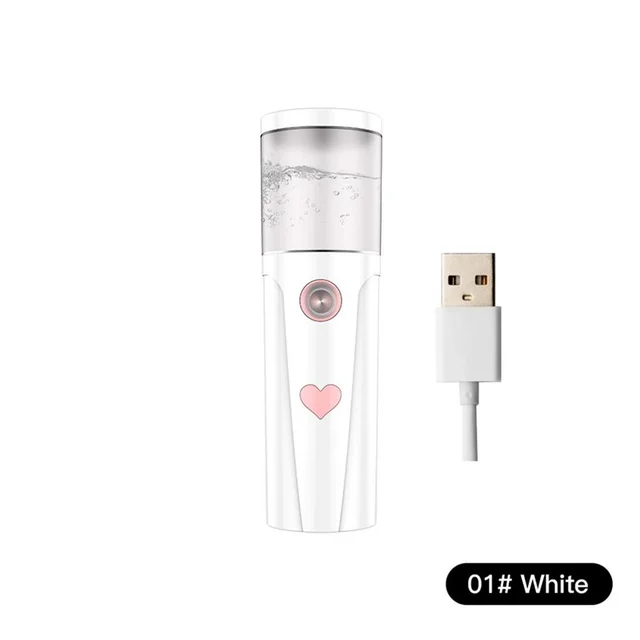 Portable And Portable Small Rechargeable Face Steaming And Moisturizing Instrument White - Shop at LoveMi