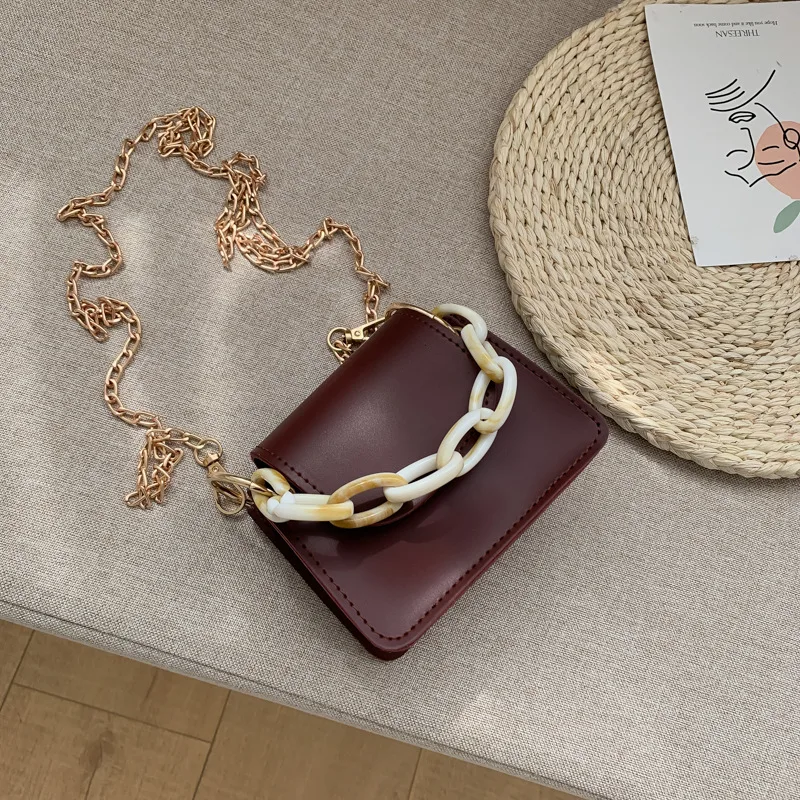 Fashion Simple Chain Shoulder Bag Red - Shop at LoveMi