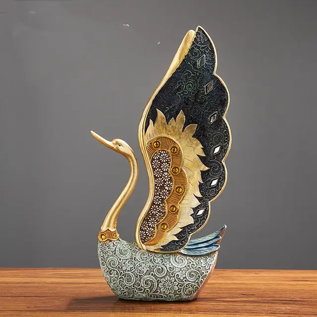 TV Cabinet Desktop Swan Resin Crafts Furnishings C Style - Shop at LoveMi
