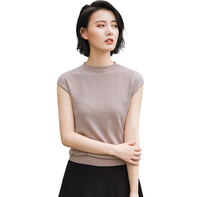 Black Round Neck Sleeveless Pullover Sweater Grey - Shop at LoveMi