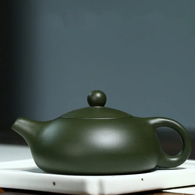 Purple Clay Teapot Handmade Teapot Raw Ore Green Clay Flat Xishi Kungfu Tea Set Gift Custom Green Clay - Shop at LoveMi