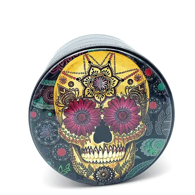Herbal Skull Pattern Cigarette Grinder Aluminum A Style - Shop at LoveMi