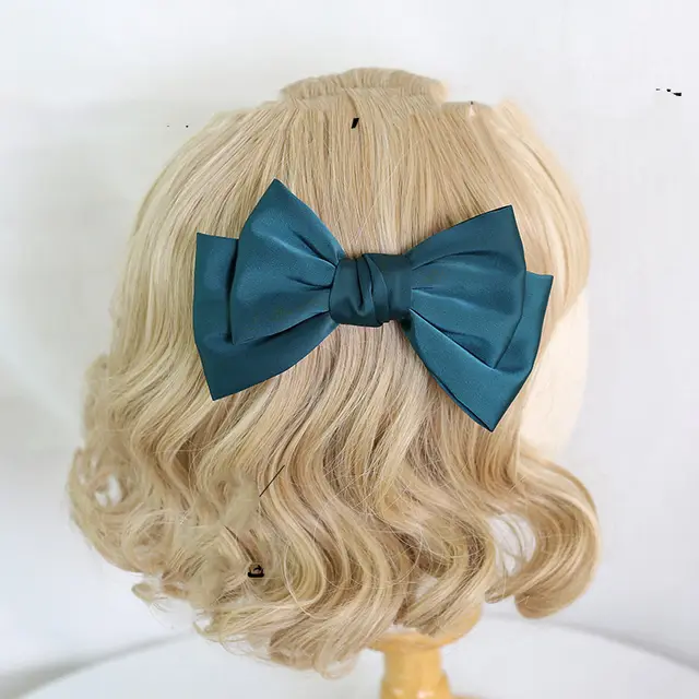 Burgundy Japanese Large Bow Hair Accessories Spring Top Clip Headdress 15Color - Shop at LoveMi