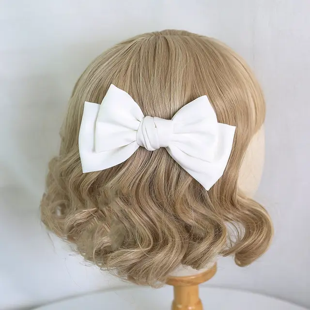 Burgundy Japanese Large Bow Hair Accessories Spring Top Clip Headdress 17Color - Shop at LoveMi