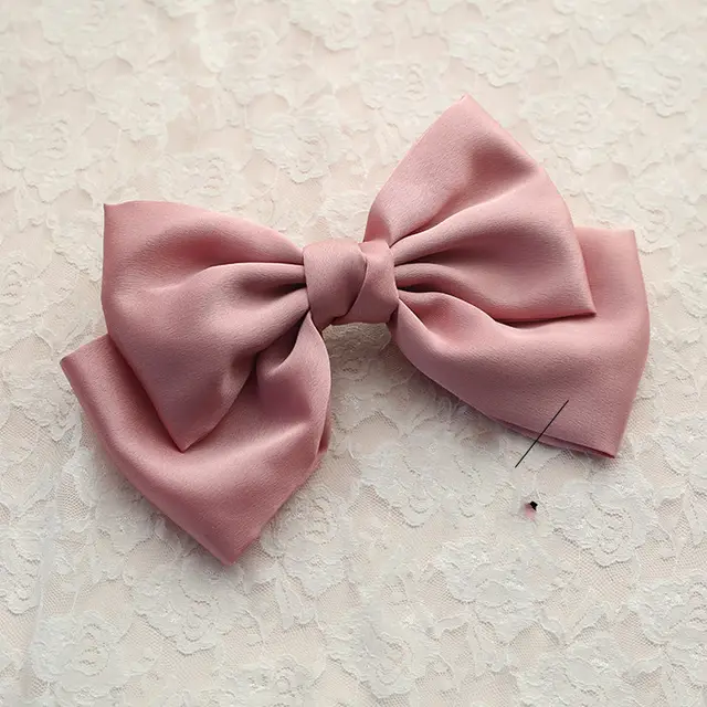 Burgundy Japanese Large Bow Hair Accessories Spring Top Clip Headdress 4Color - Shop at LoveMi